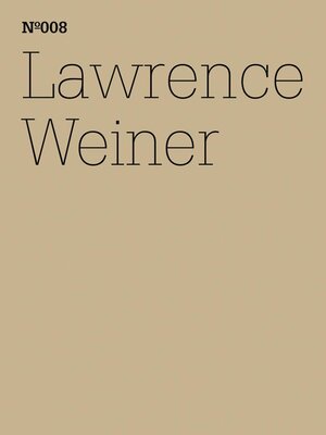 cover image of Lawrence Weiner